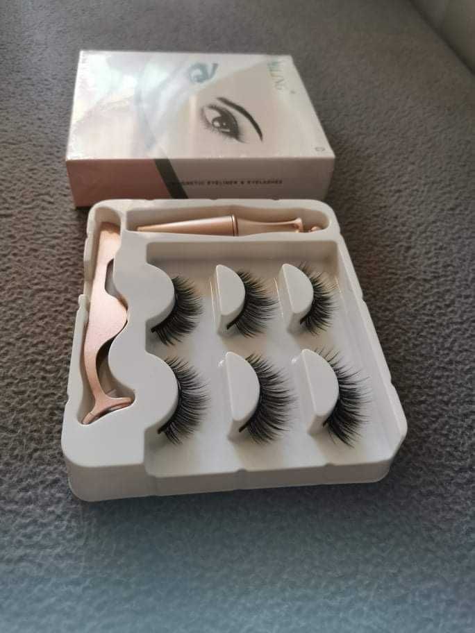 Rzęsy magnetyczne na paskach EYELINER 3 pary pęseta
