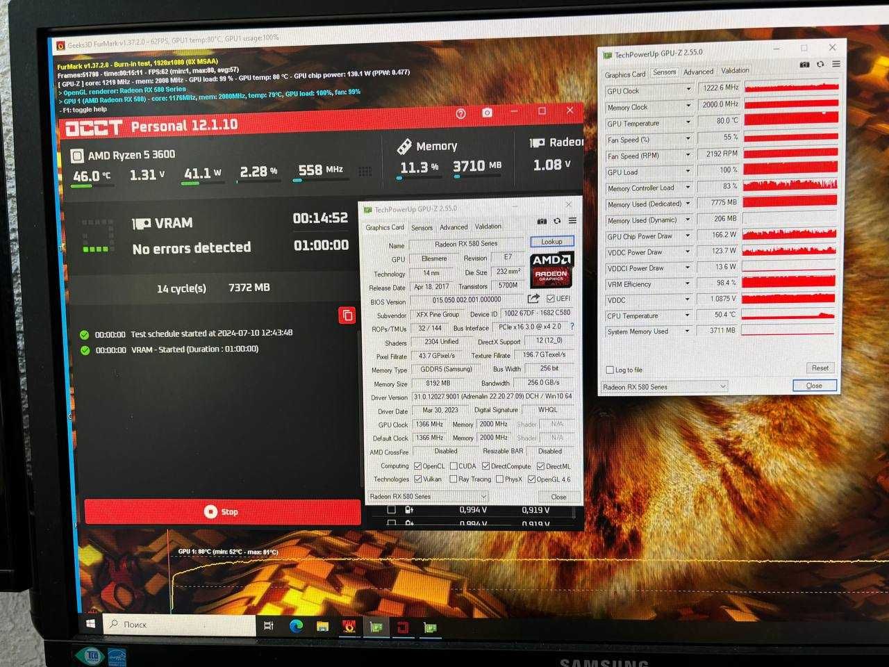 Відеокарта XFX RX 580 8GB GTS XXX Edition GDDR5 256bit KLAVAcomp