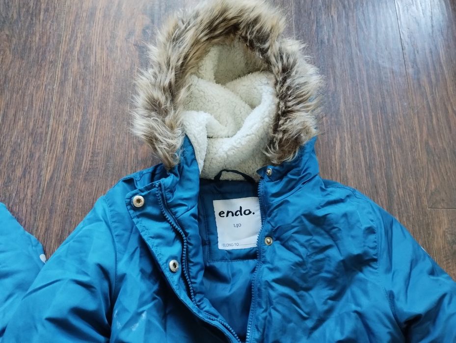Kurtki zimowe Endo rozmiar 140 i 128