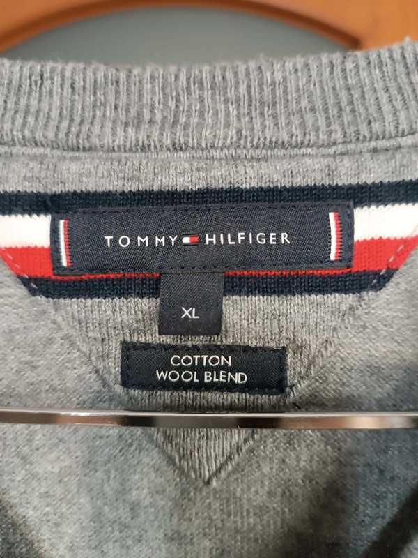 Tommy Hilfiger markowy sweter 15 % wełny roz XL