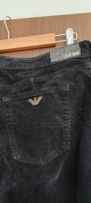 34 L xl czarne spodnie męskie sztruks sztruksy Giorgio Armani