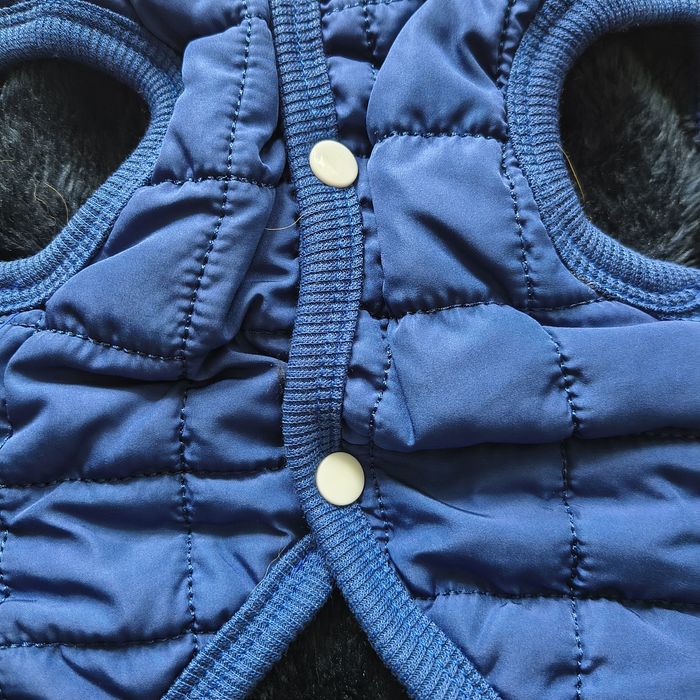 Kurtka pikowana ubranie dla psa niebieska