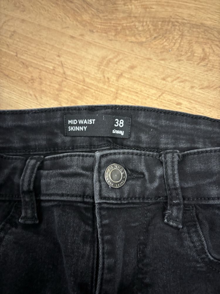 Czarne spodnie mid waist skinny roz S|M
