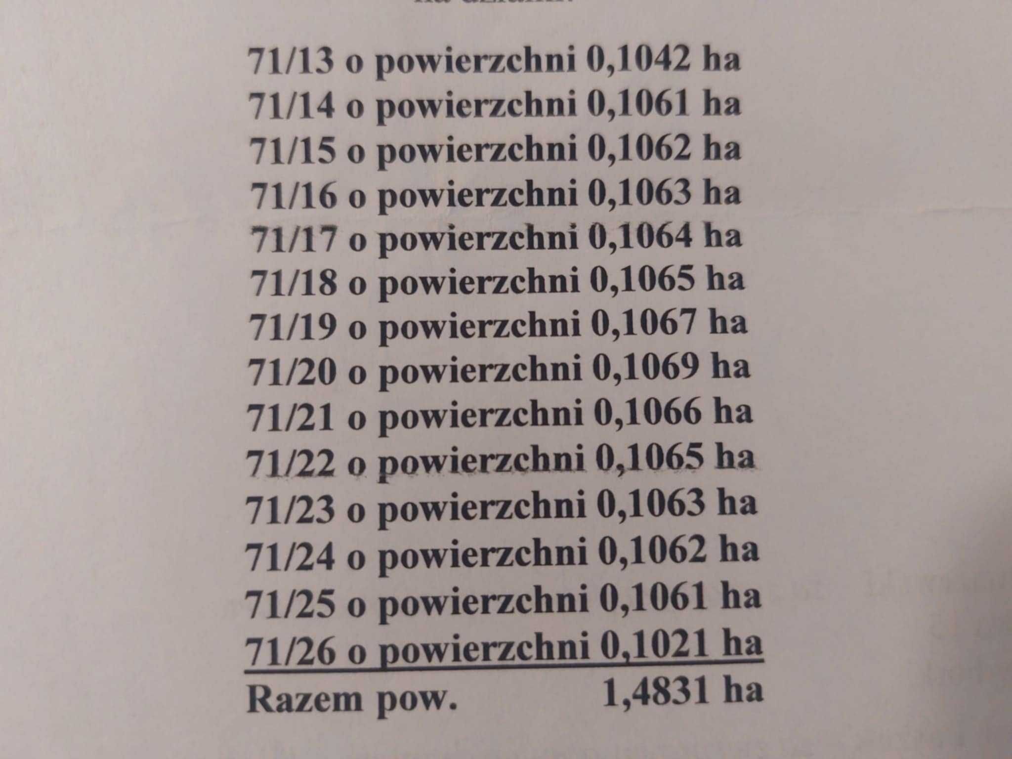 Sprzedam działke.