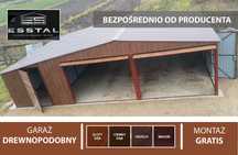 Garaż Blaszany DREWNOPODOBNY | Garaże BLASZANE | Orzech | - ESSTAL*