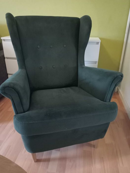 Fotel uszak butelkowa zieleń