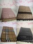 Szalik dwustronny Louis Vuitton Paris Burberry London Fendi Gucci