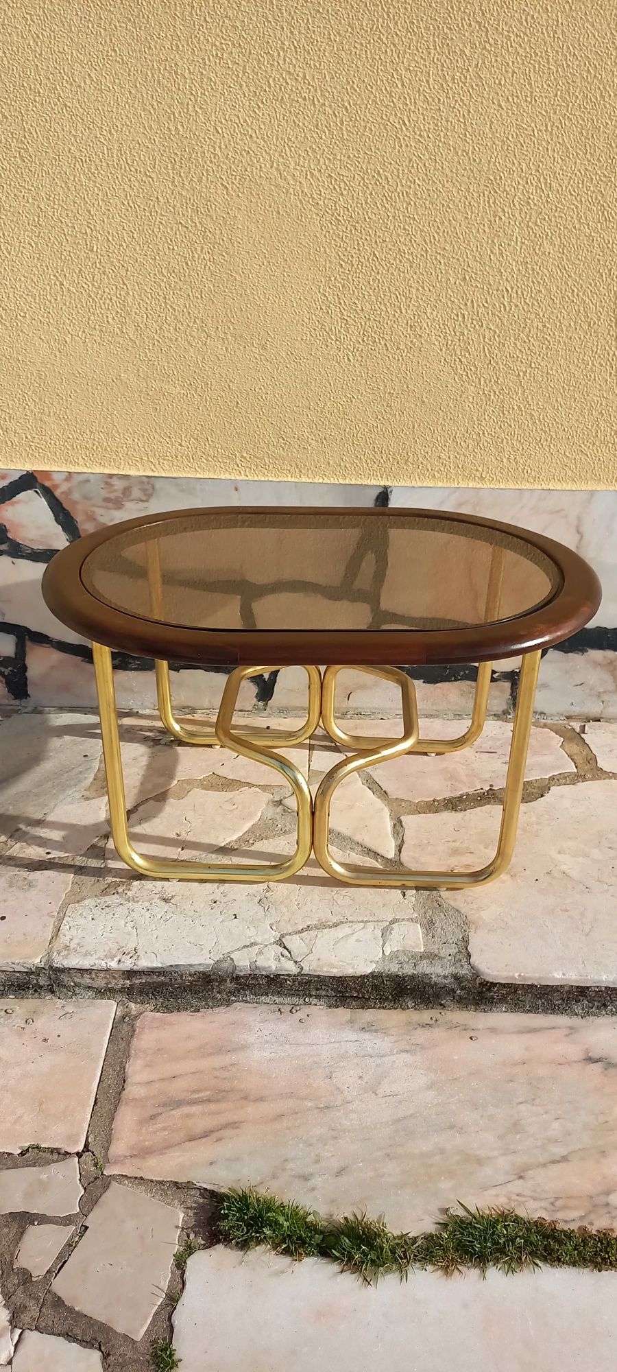 Mesa de Apoio em Madeira com Pés em Ferro
