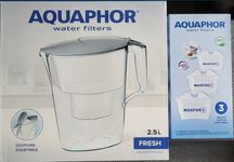 Nowy Dzbanek filtrujący Aquaphor Fresh 2.5L +filtry 3szt Szary Czarny
