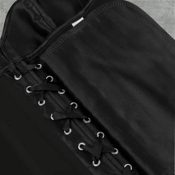 Корсет чорний сатиновий