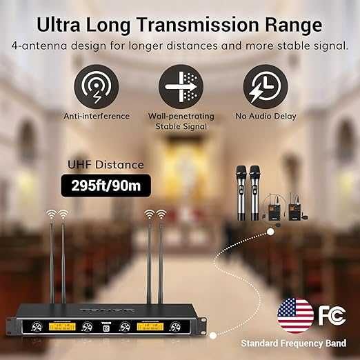System mikrofonów bezprzewodowych TONOR TW842 UHF z nadajnikami Body