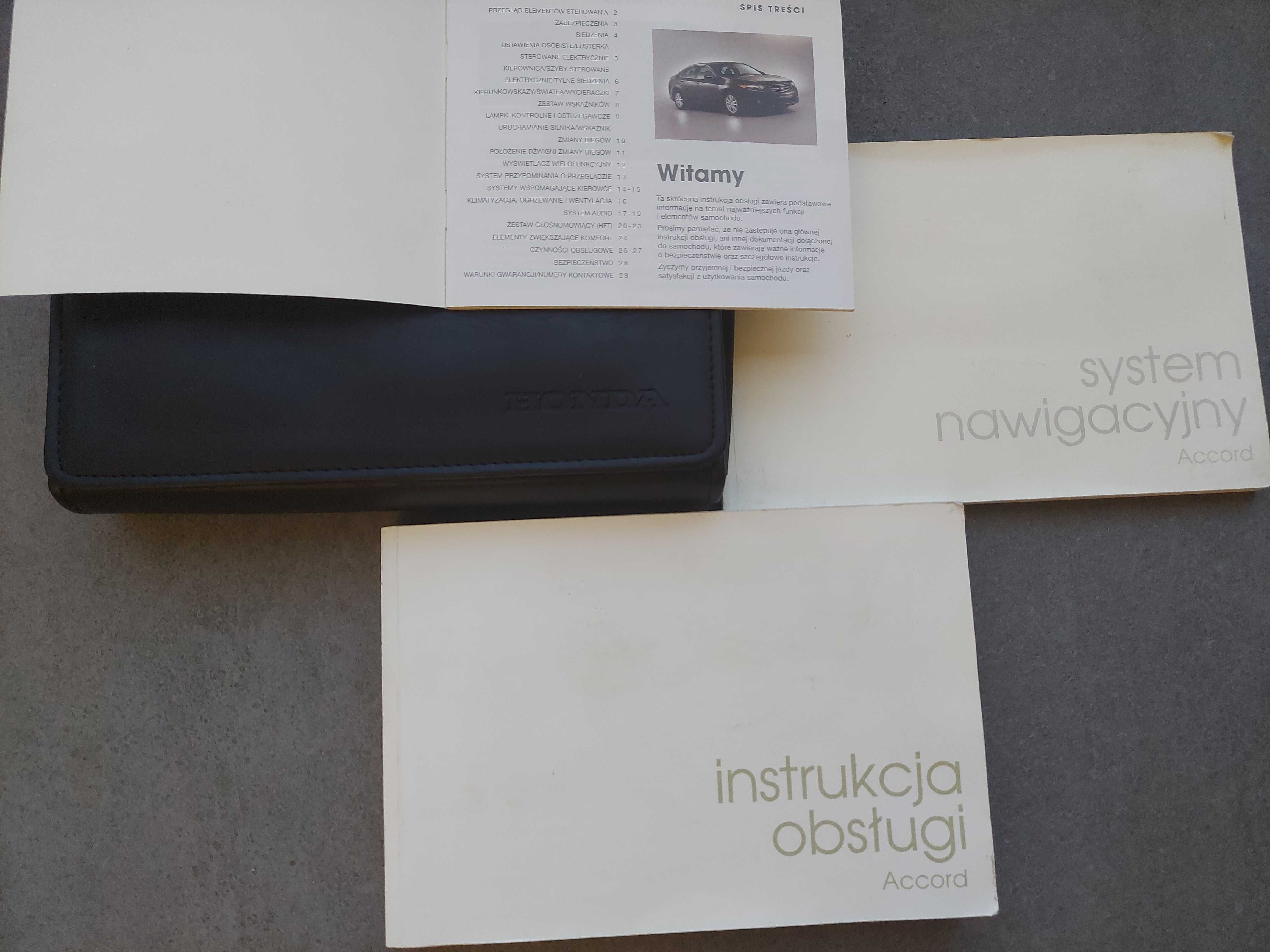 Honda Accord VIII 2008-15 Instrukcja obsługi i Nawigacji Etui PL