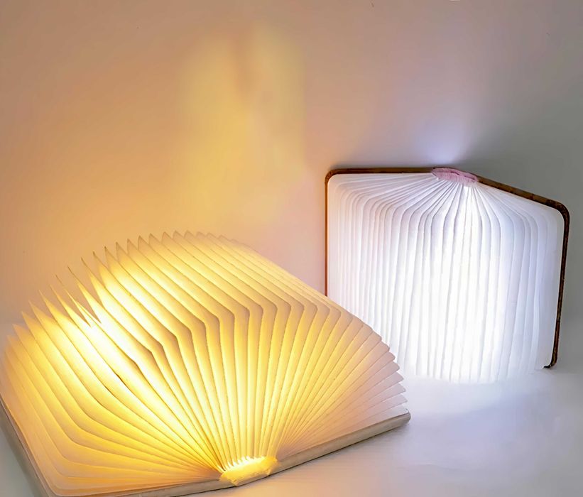 Lampka LED - ksiażka, duża, USB, drewno, ciepłe i zimne swiatło, NOWA