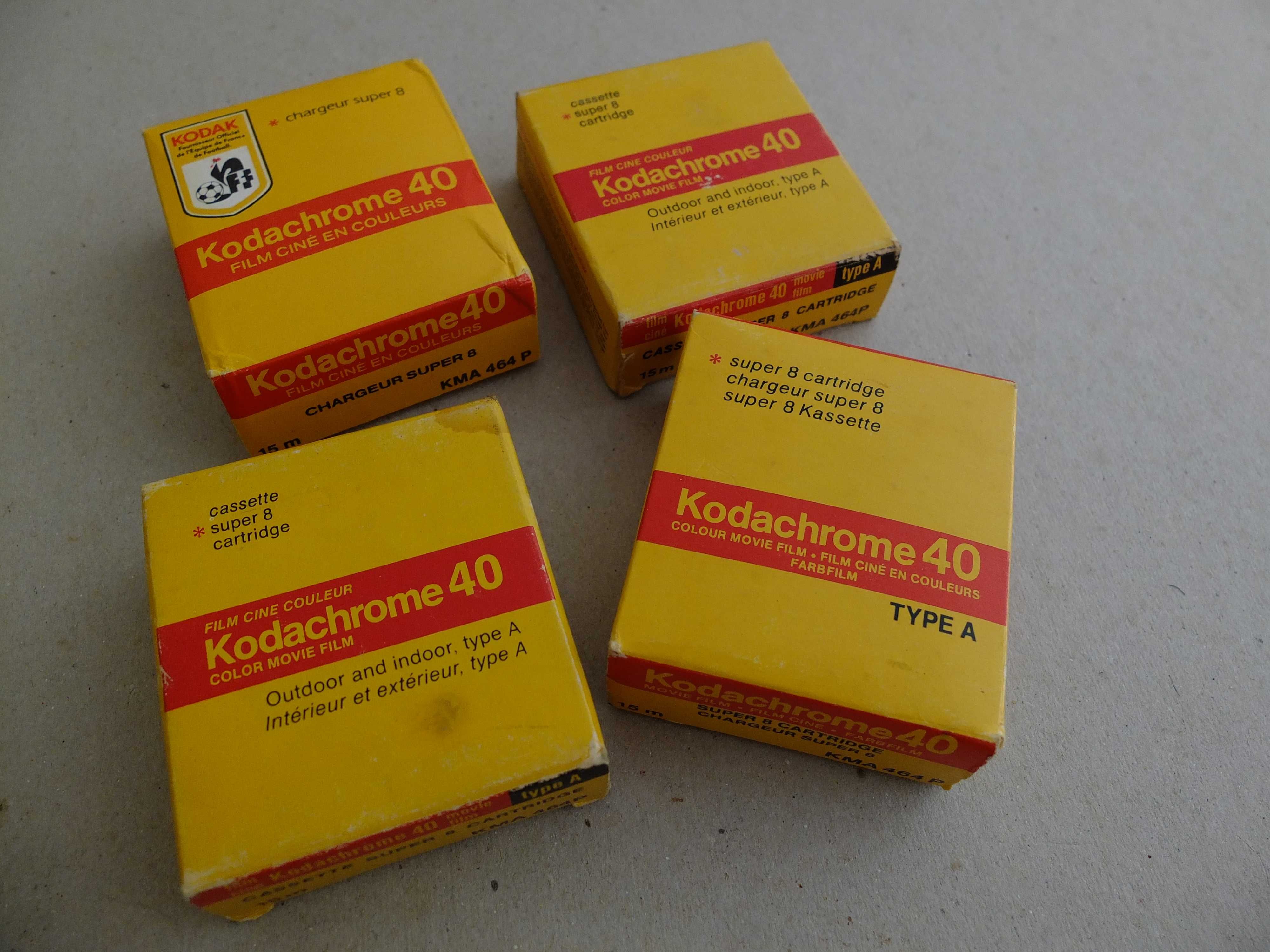 4 Rolos de filme Super 8 Kodachrome 40