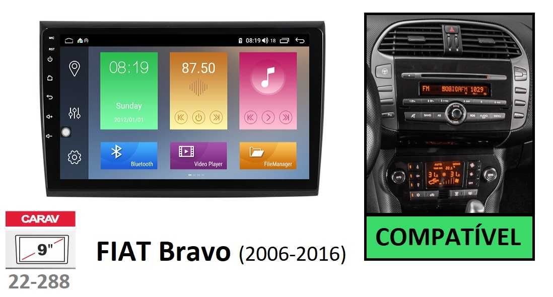 (NOVO) Rádio 2DIN • FIAT • Bravo (2006 a 2016) • 4+32GB • Android GPS