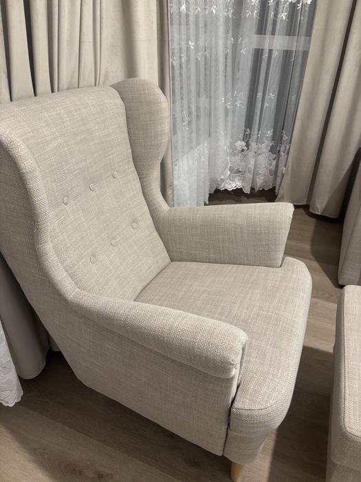 Fotel Uszak z podnóżkiem