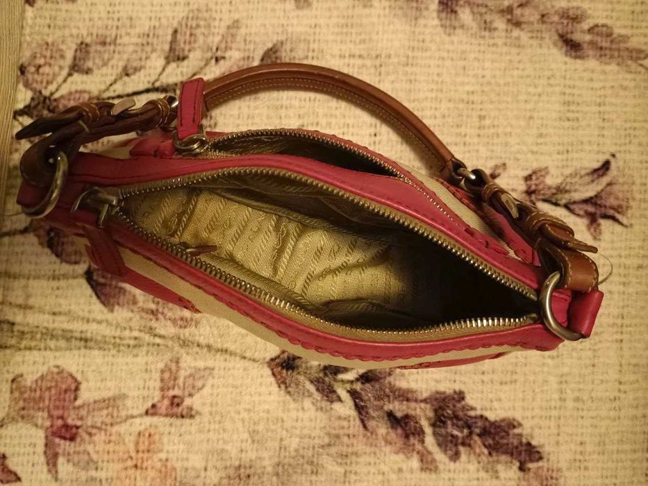 Жіноча шкіряна сумка PRADA Semitracolla Misto Lino + VI