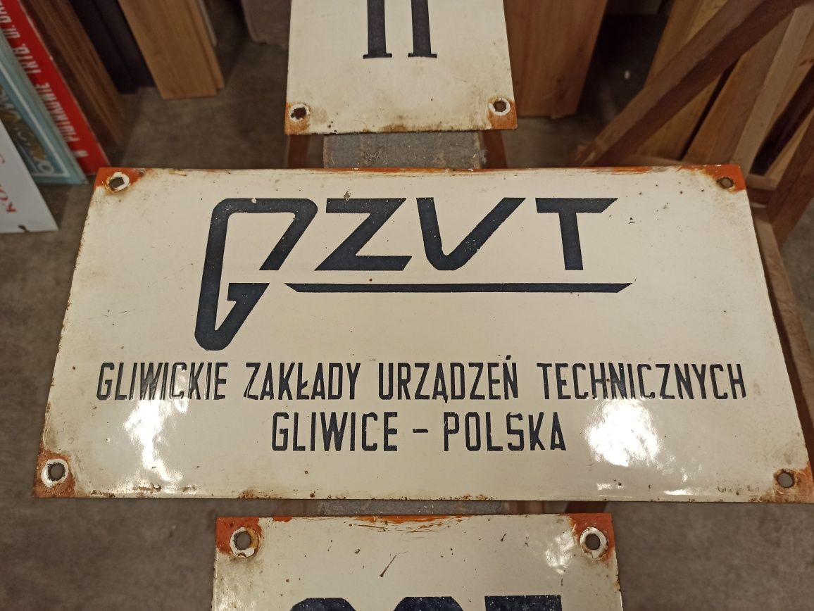 Stare tablice emaliowane komplet