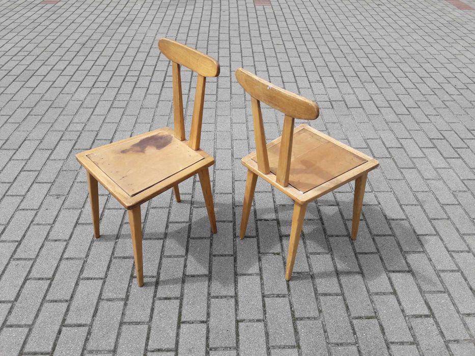 Krzesło zydel proj Aplewicz sp Ład PRL lata 60 70 cena za 2 sztuki