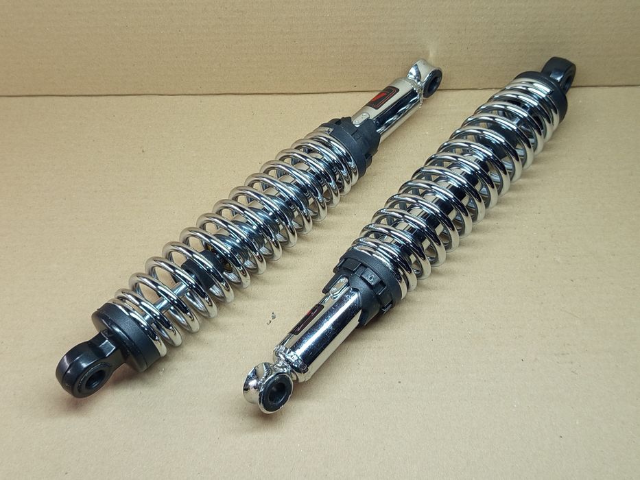 Амортизатор задній JH/CB/CG - 340мм*d59мм регул., хром к-кт 2шт "NDT"