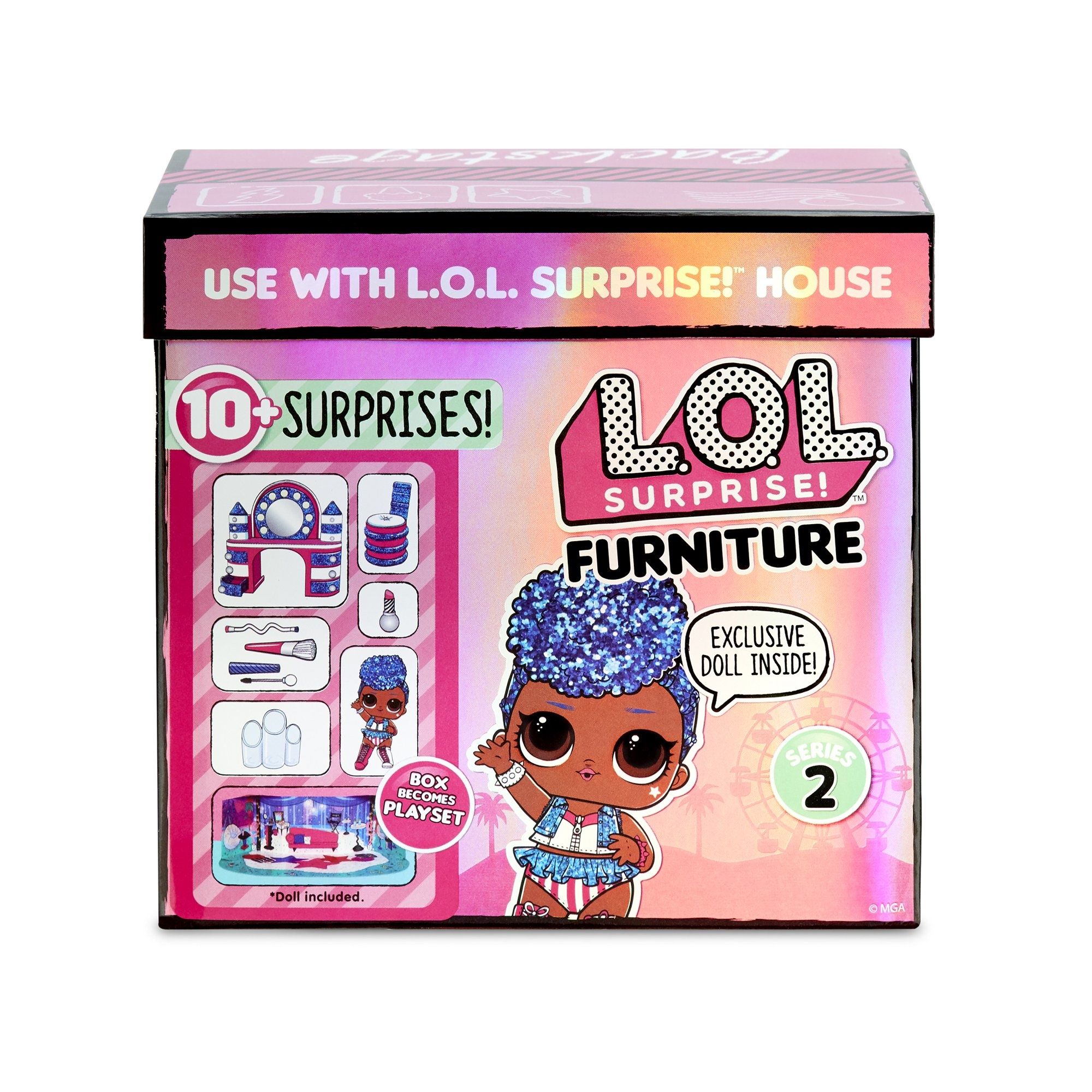 L.O.L. Surprise! Furniture Backstage with Independent Queen & 10+ Surp