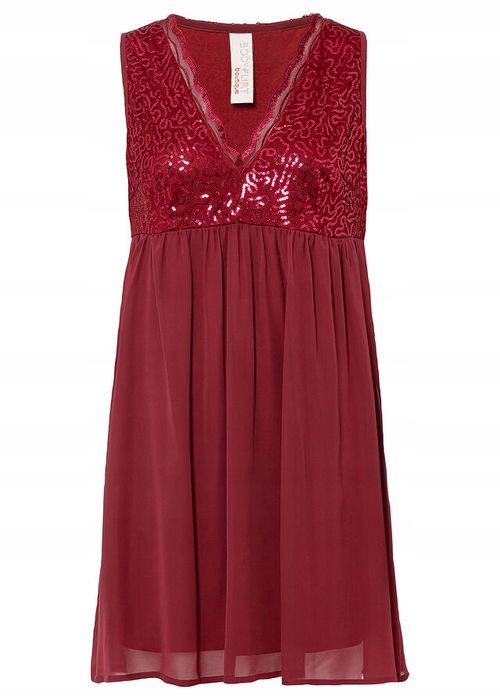 B.P.C bordowa sukienka z cekinami ^38