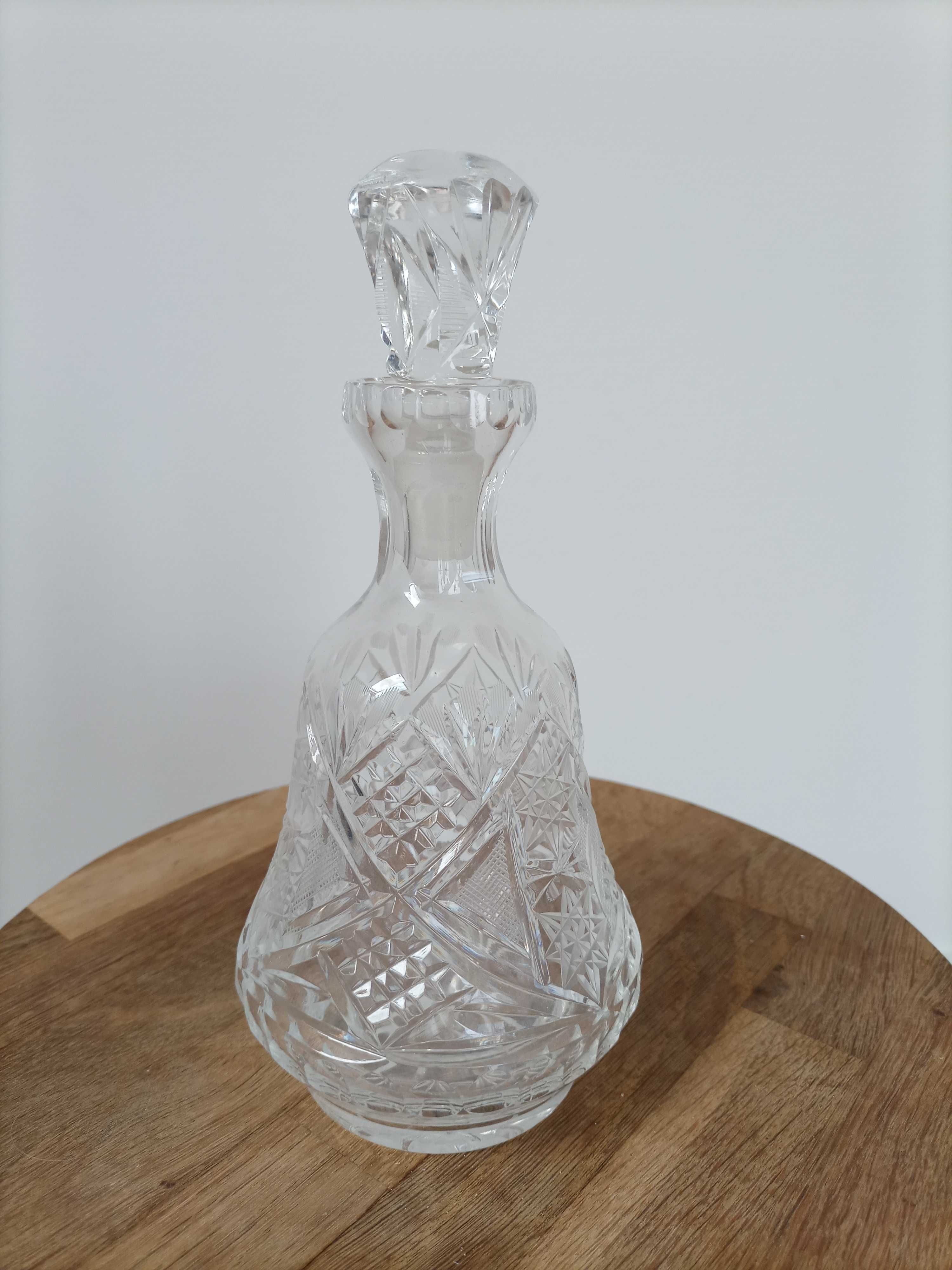 Elegancka kryształowa karafka z korkiem  PRL