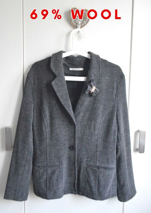 Rene Lezard piękny blezer M/L marynarka miękka 69% wełna wool