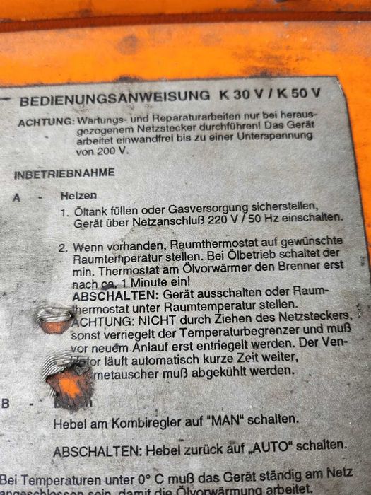 Nagrzewnica dmuchawa OLEJOWA ON przemysłowa do hali szklarnia warsztat