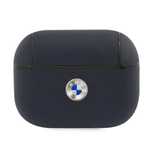 Etui Bmw Genuine Leather Silver Logo Na Airpods Pro - Granatowe