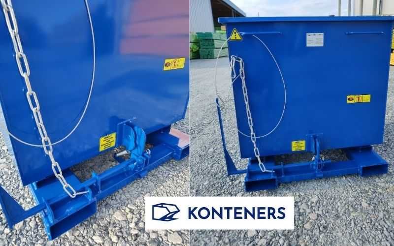 Kontener 1m3 1000 L , Kontener samowyładowczy / Pojemnik metalowy