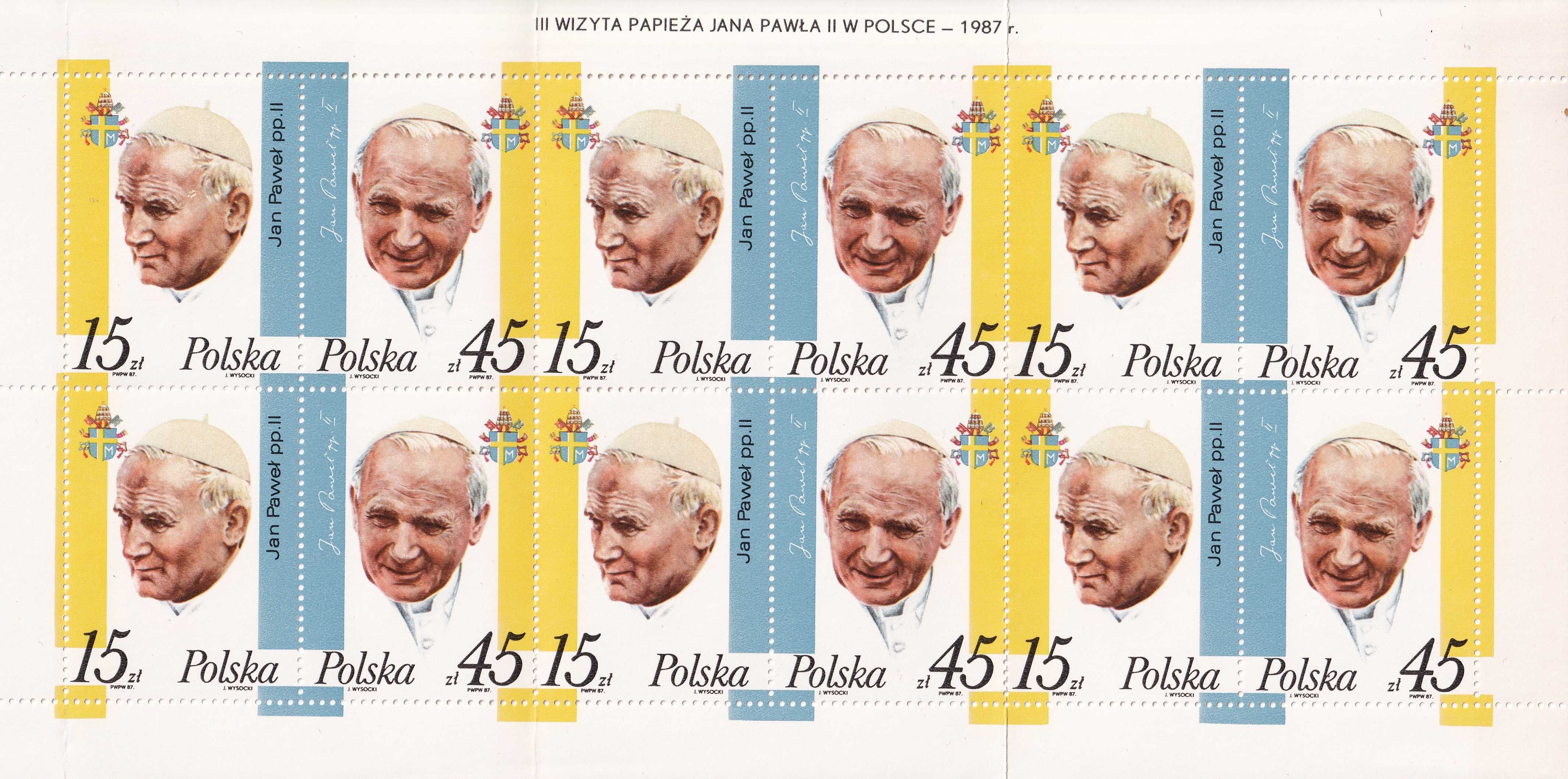 Polska 1987 fi.2951-52 złożony cena 7,90 zł kat.4,50€ - Jan Paweł II