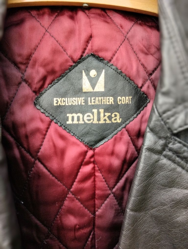 Skórzany płaszcz długi, vintage, retro, old, Melka