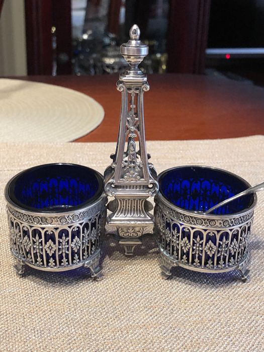 Srebrny kabaret Minerva Pr 950 Francja XIX w