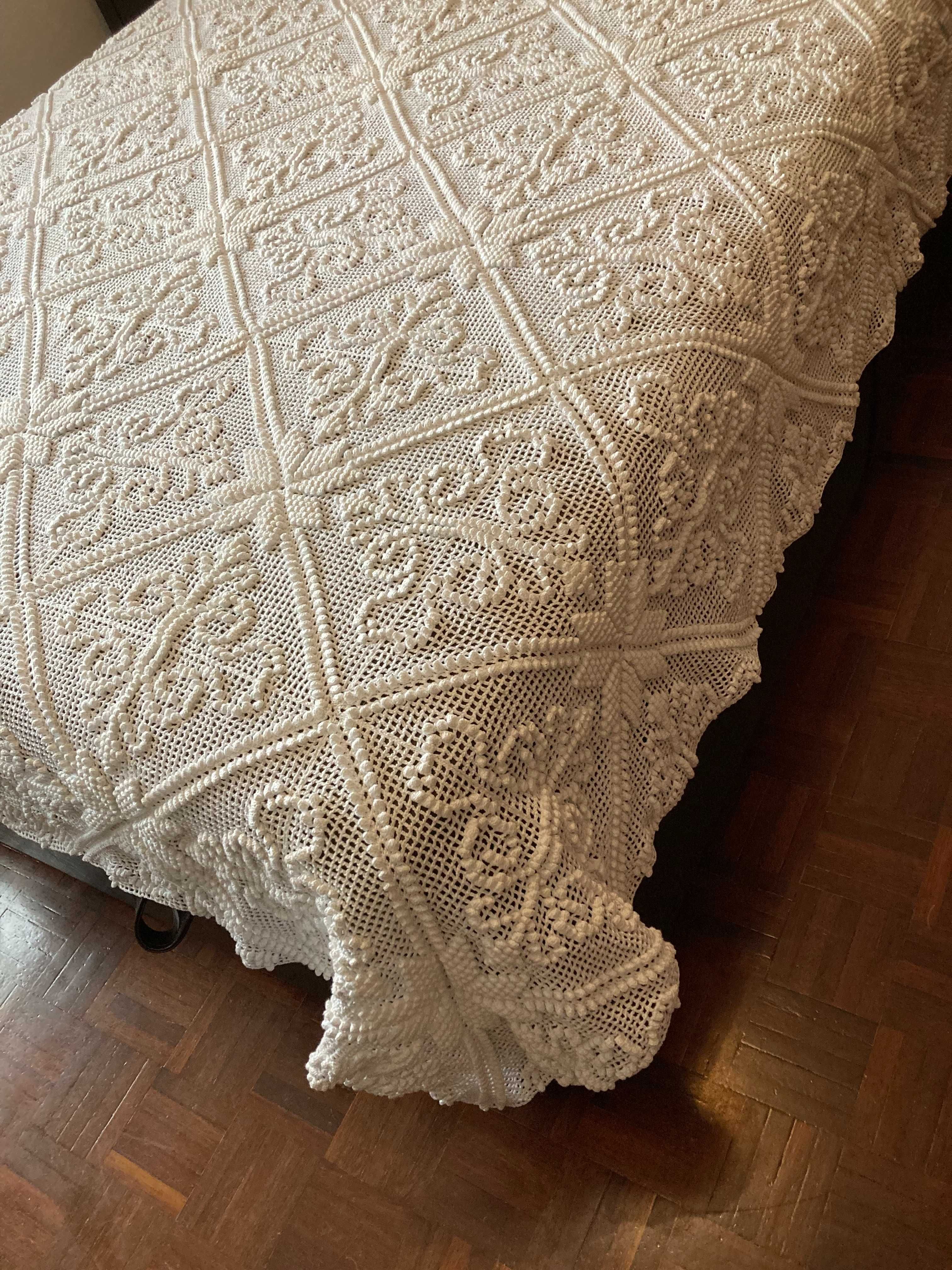 Colcha em croché para cama de casal