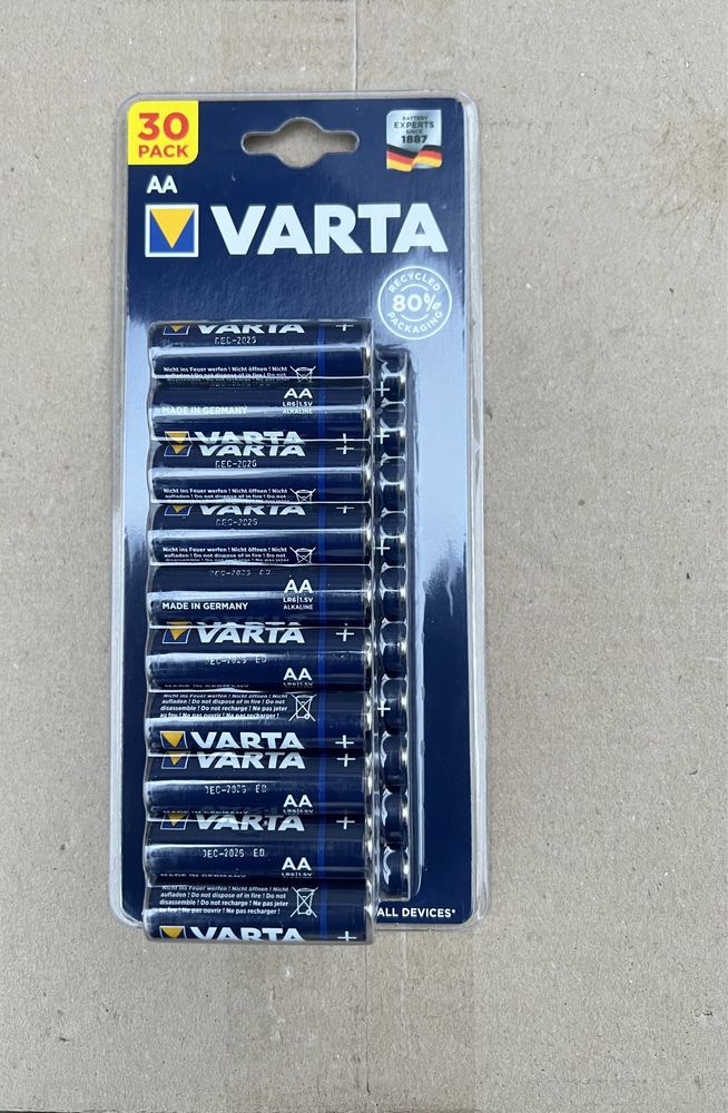 Батарейки 30 шт Varta Варта R6 R3 AA i AAA  ALKALINE