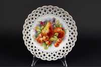 Misa porcelanowa ażurowa koszyk porcelanowy owoce vintage