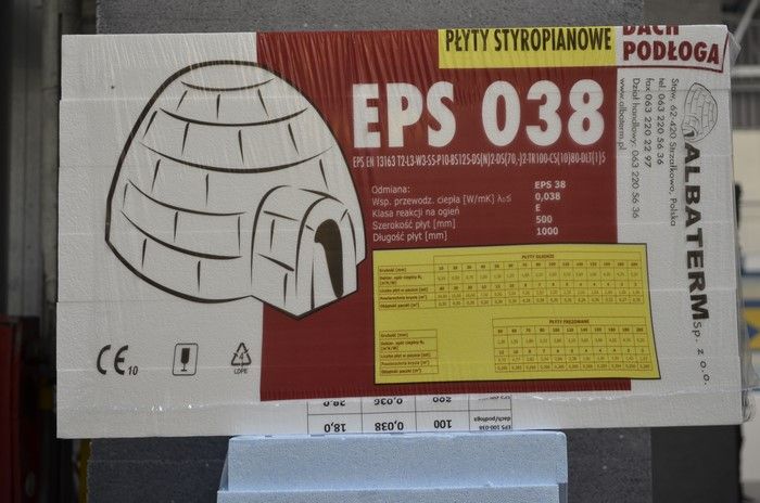 STYROPIAN ALBATERM EPS-100-038 grubość 5 cm biały - 10,45 zł/m2