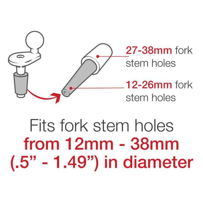 RAM® Motorcycle Fork Stem Ball Base