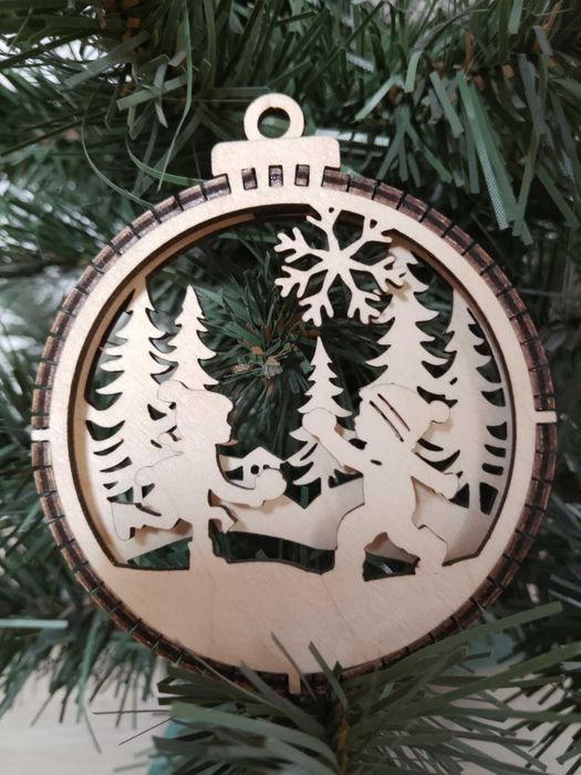 Bombka 3d drewniana na choinkę