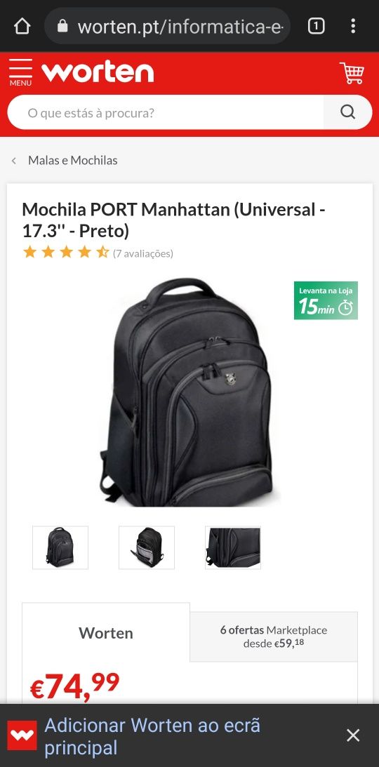 Mochila Port modelo Manhatan