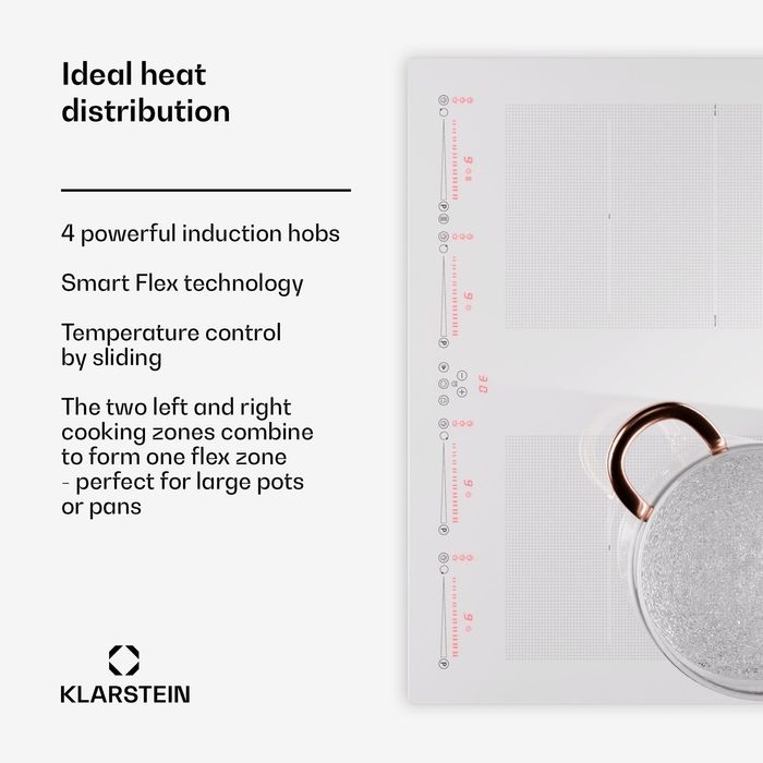 Индукционная плита 60 см  4 зоны Flex 7200W Touch White(Нiмеччина)