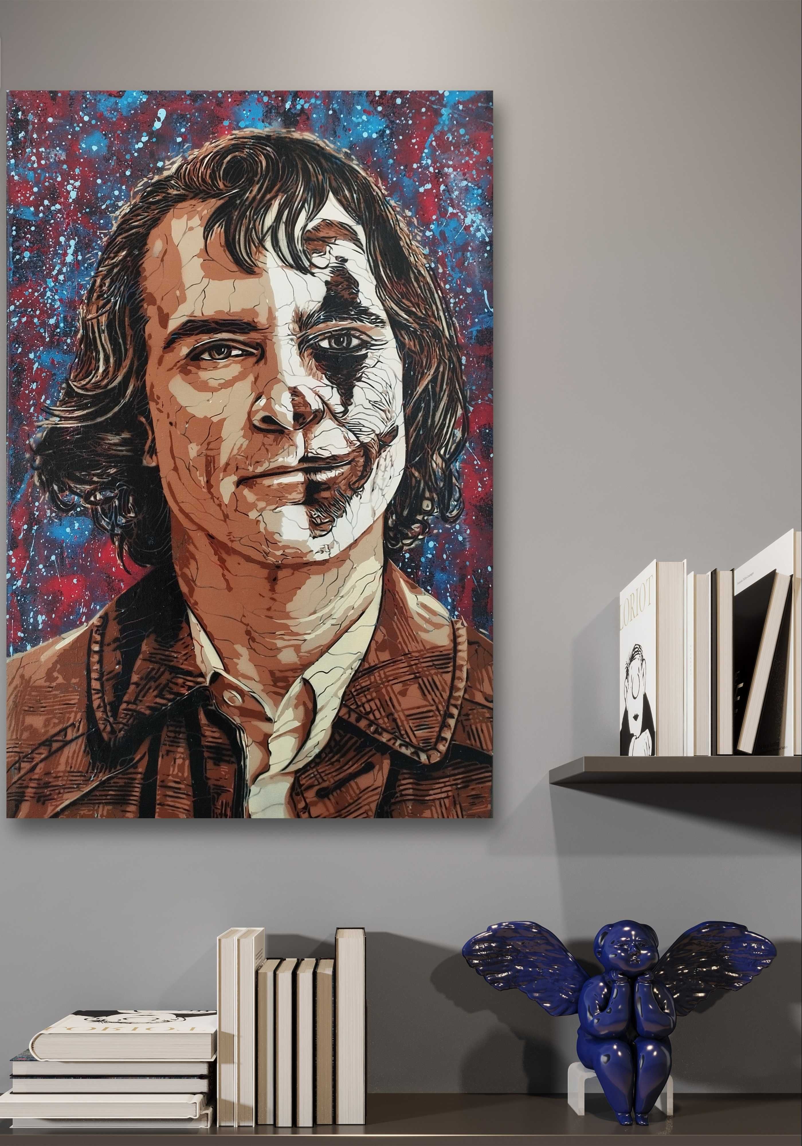 Joker Heath Ledger pintura original em tela