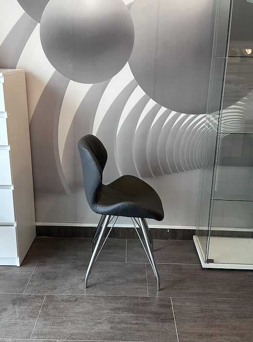 Krzesło modern skandynawskie chromowane metalowe