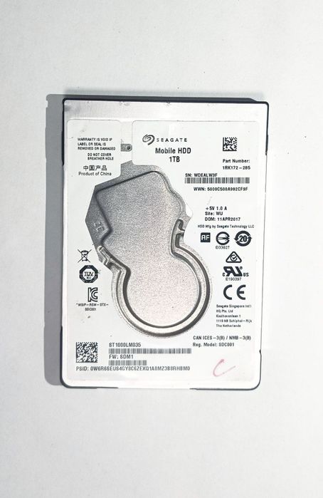 Жорсткий диск HDD Seagate 2.5" 1TB ST1000LM035

WARRANTY VOID IF REMOV