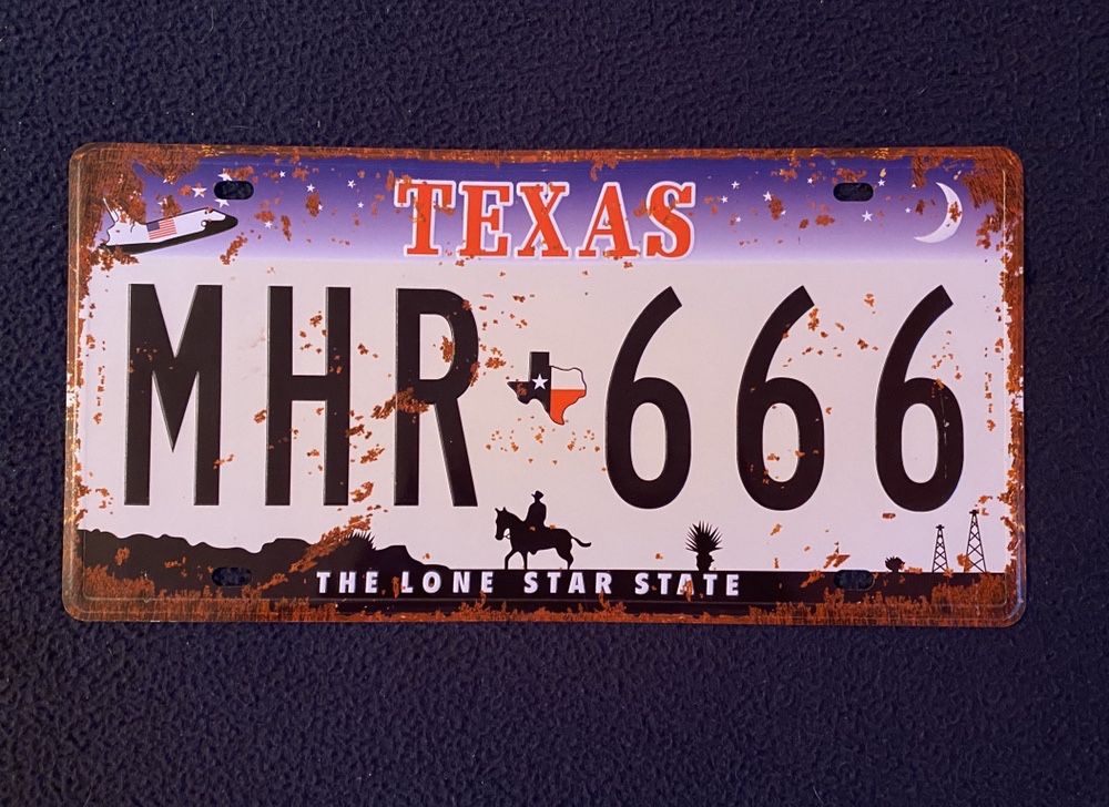 TEXAS The Lone Star State | Placa Matricula Decoração