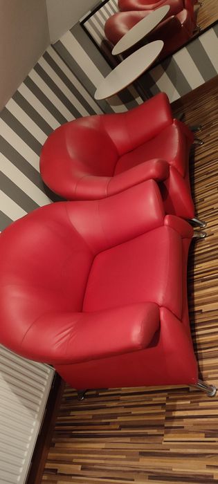 Sofa i dwa fotele eko skóra