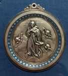 Medalha da N. Sra da Conceição de prata, antiga, para quarto de bebé