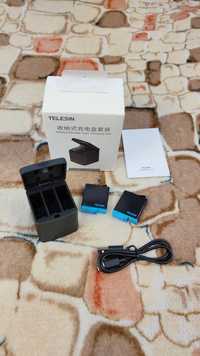 Telesin для GoPro 5/6/7/8 зарядка і 2 акумулятора на гоупро зарядное