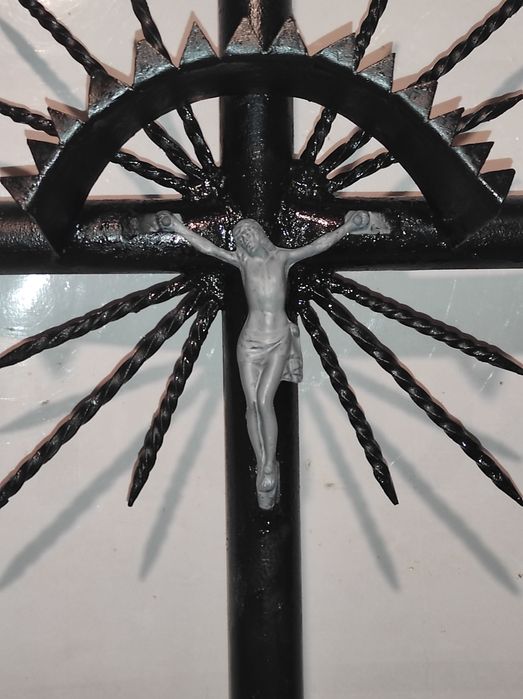 Stary Metalowy Masywny KRZYŻ (na cmentarz) - 2 m wysokości !!